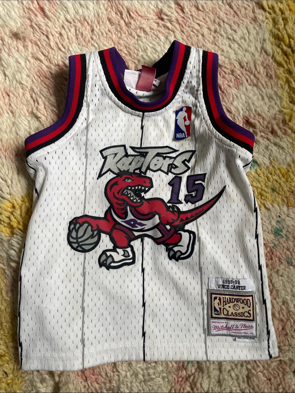 Mitchell & Ness Kids Toronto Raptors White, Purple & Red Vince Carter #15 Jersey